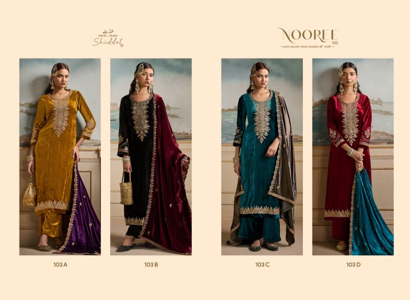 Nooree 103 By Shiddat Viscose Velvet Dress Material